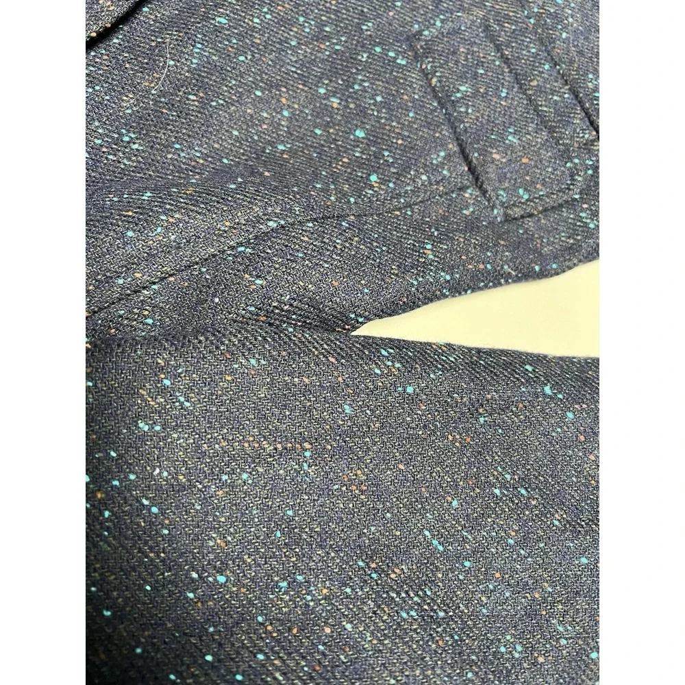 Banana Republic Wool Tweed Speckled Blazer 2-Button Notch Lapel Blue 4